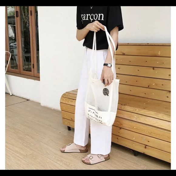 Mesh Tote Bag Japanese White summer bag Multiuse - Picture 6 of 6
